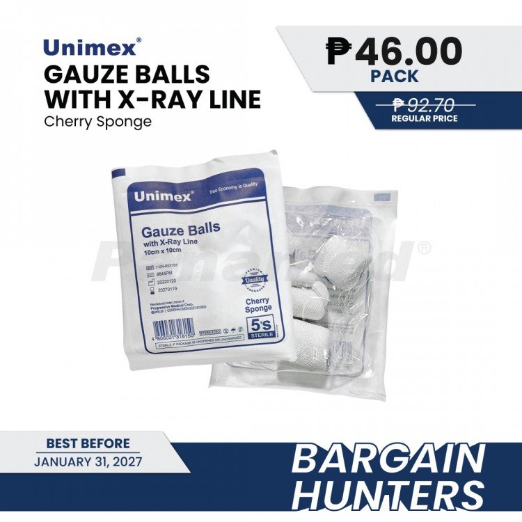 Bargain Hunters - Unimex Gauze Balls with X-ray Line, Cherry (Sold by pack of 5s)